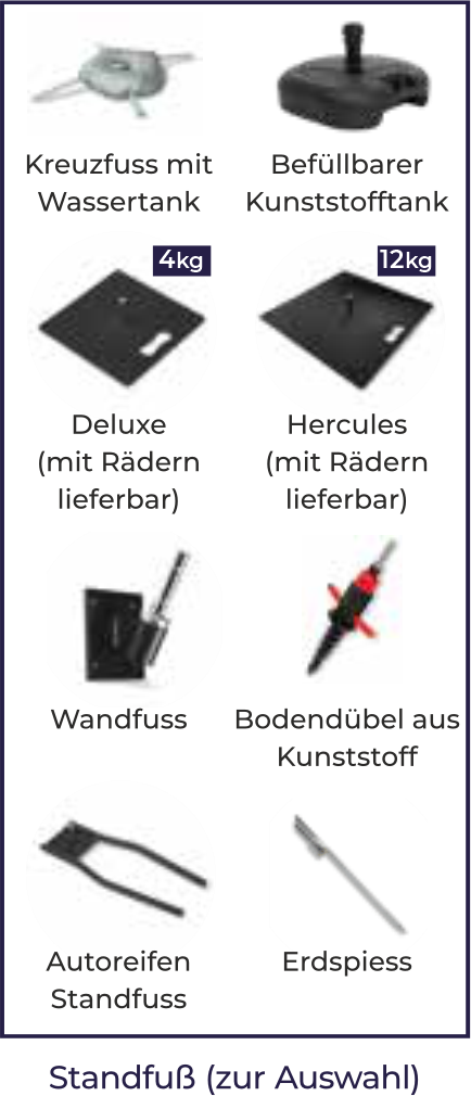 Fuß zur auswahl